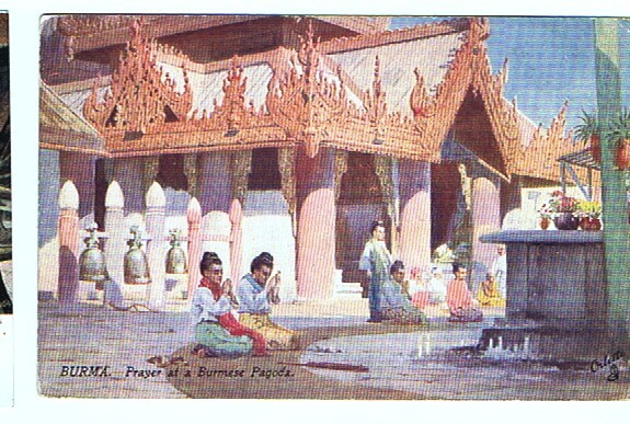 Indian Stamps Used In Burma  (Rangoon) 1906  To USA  Superb  Tuck Oilette Post Card - Birmania (...-1947)