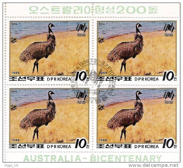 Australie 1988: Feuillet Emeu - Ostriches