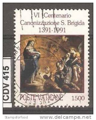 VATICANO 1991,centenario Canonizzazione Santa Brigida, L. 1500 Usato - Oblitérés