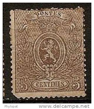 BELGIQUE 1866 Cob #25 Charnière - 1866-1867 Petit Lion