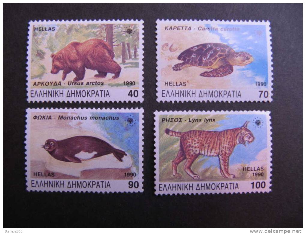 GREECE, GRECE, GRIECHENLAND, 1990, ENDANGEROUS SPECIES,  MNH** (051702-090/015) - Unused Stamps