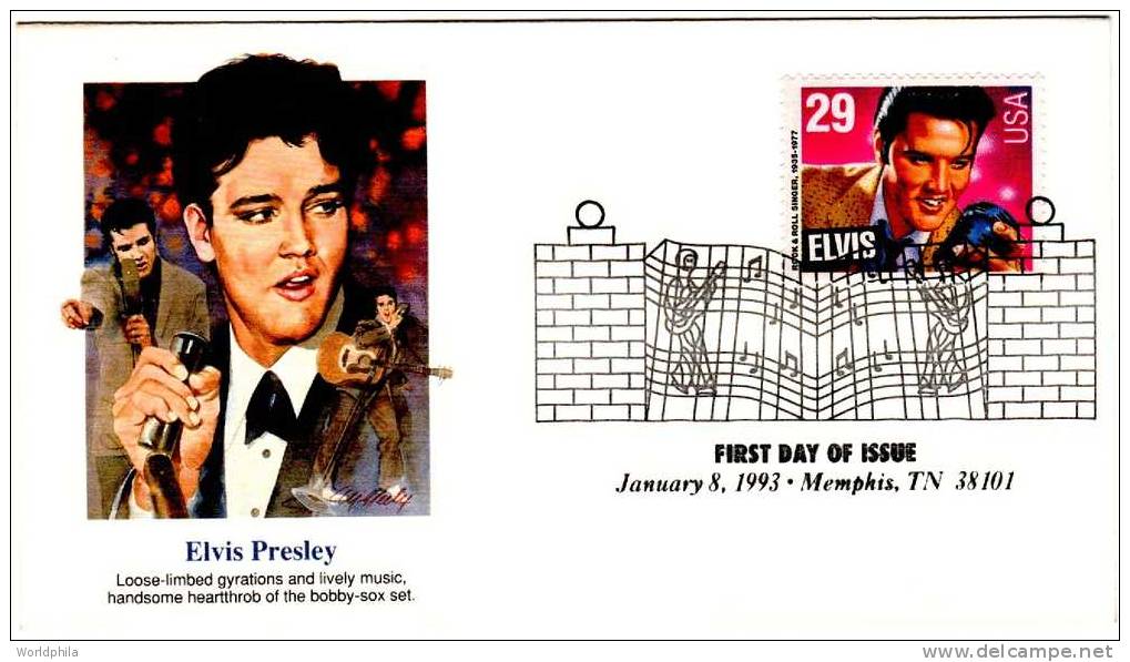 USA Scott # 2721 Cacheted FDC Elvis Presley King Of Rock ´N´ Roll 1993 - Elvis Presley