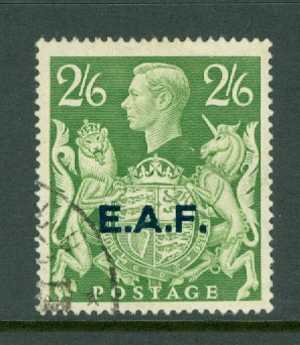 British Military Administration - Somalia: 1943/46   KGVI  'E.A.F.' OVPT    SG S9    2/6d       Used - Somalia