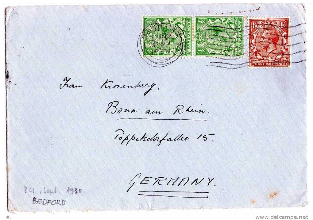 GB,letter From  Bedford, 24.09.1930 To Bonn Germany,as Scan - Briefe U. Dokumente