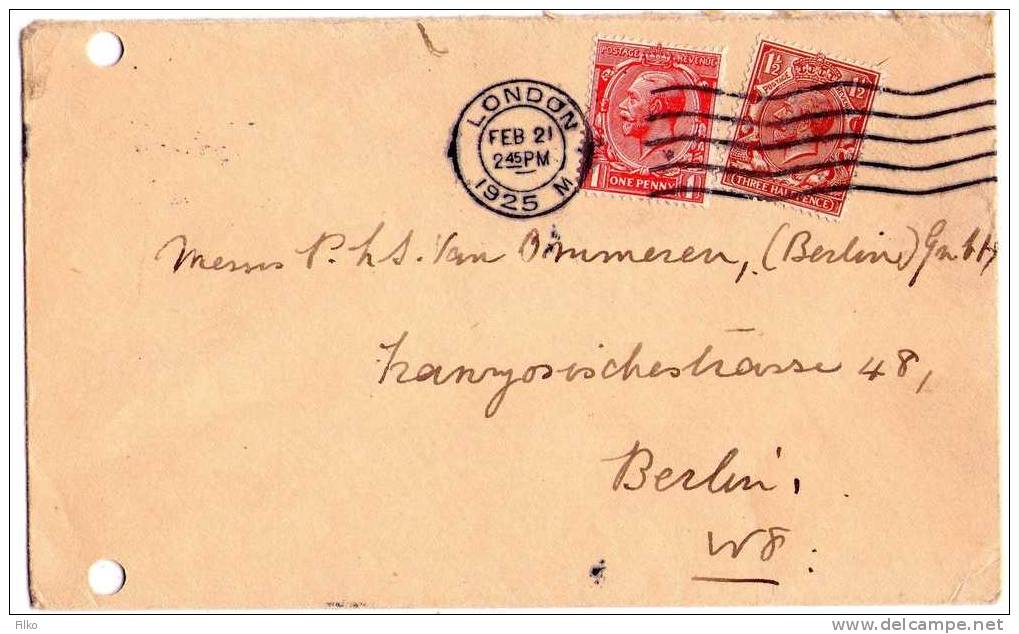 Letter Sent From London,21.2.1925 Tto Berlin,as Scan - Briefe U. Dokumente