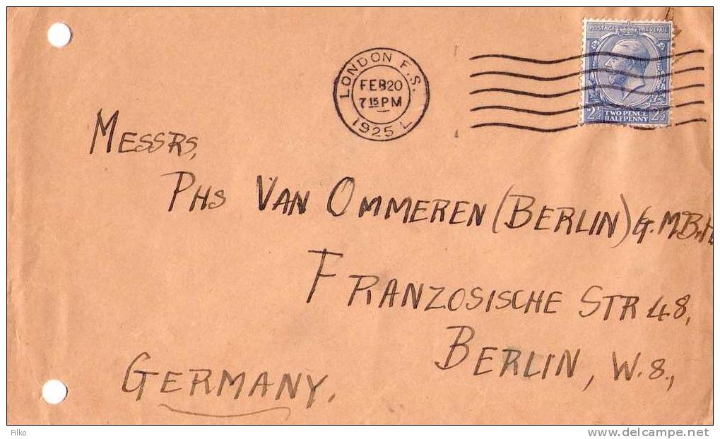 Letter Sent From London\,20.11.1925 To Berlin,as Scan - Briefe U. Dokumente