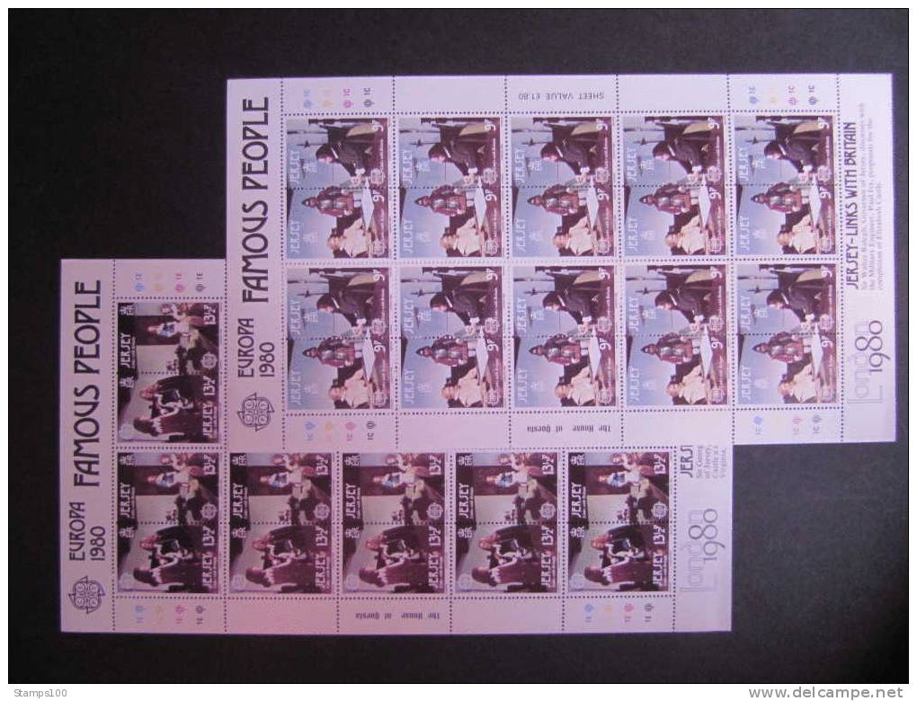 JERSEY, 1980, EUROPA CEPT SHEETLETS,  MNH** (1046200-540) - 1980