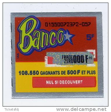 Grattage FDJ - BANCO 4 (01550) ISB - Haut Rouge (orange Foncé) - Trait Vert - Billets De Loterie