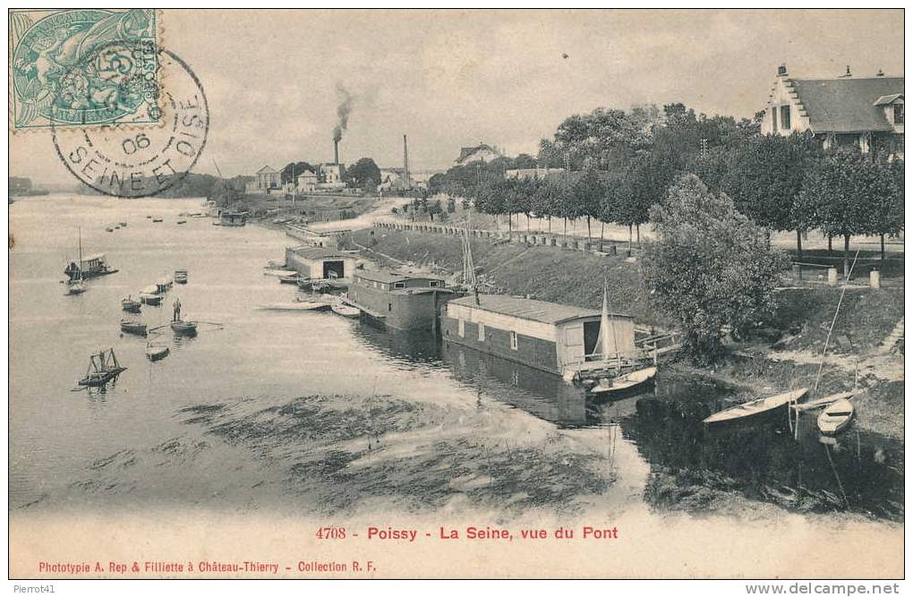 POISSY - La Seine, Vue Du Pont - Poissy