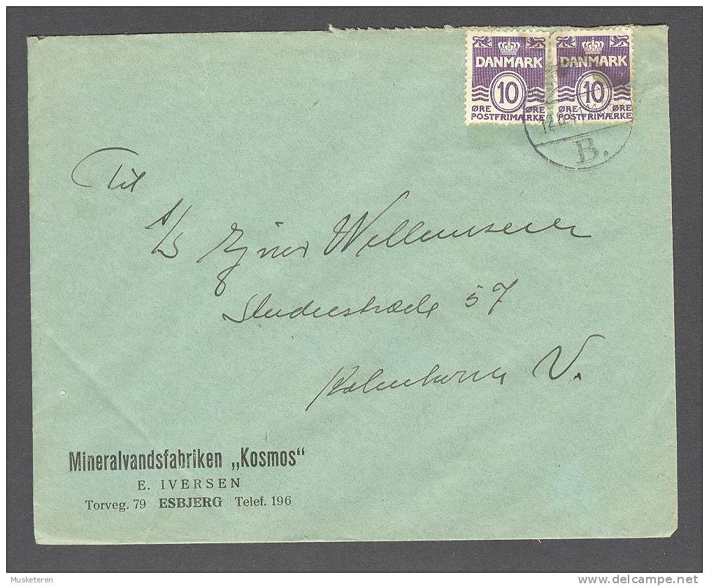 Denmark MINERALVANDSFABRIKKEN "KOSMOS" Esbjerg 1941 Cover To København V. - Lettres & Documents