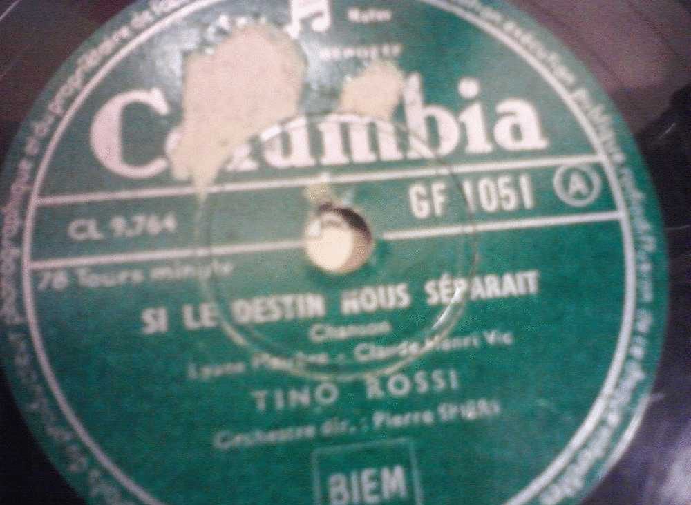 DISQUE GRAMOPHONE 78 TOURS /  H_JA 513 _ TINO ROSSI _ EL PATIO _ SI LE DESTIN NOUS SEPARAIT - 78 Rpm - Schellackplatten