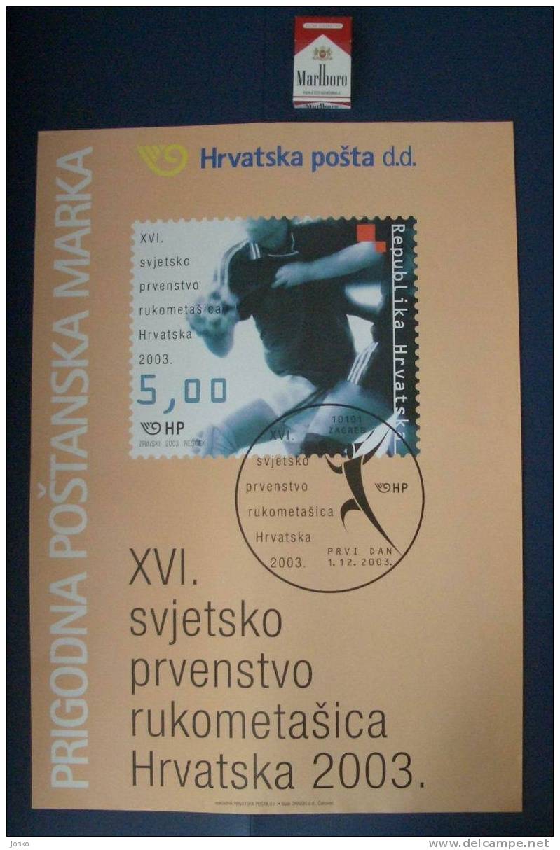 WORLD HANDBALL CHAMPIONSHIPS FOR WOMEN 2003. ( Croatia Poster )hand Ball Balonmano Pallamano AFFICE - Handball