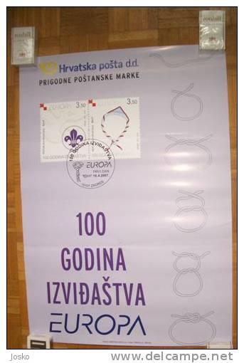 100.  YEARS OF SCOUTING ( Croatia Large Poster ) Scoutisme Boy Scout Scouts Escrutinio Pfadfinder Scoutismo Padvinder - Padvinderij