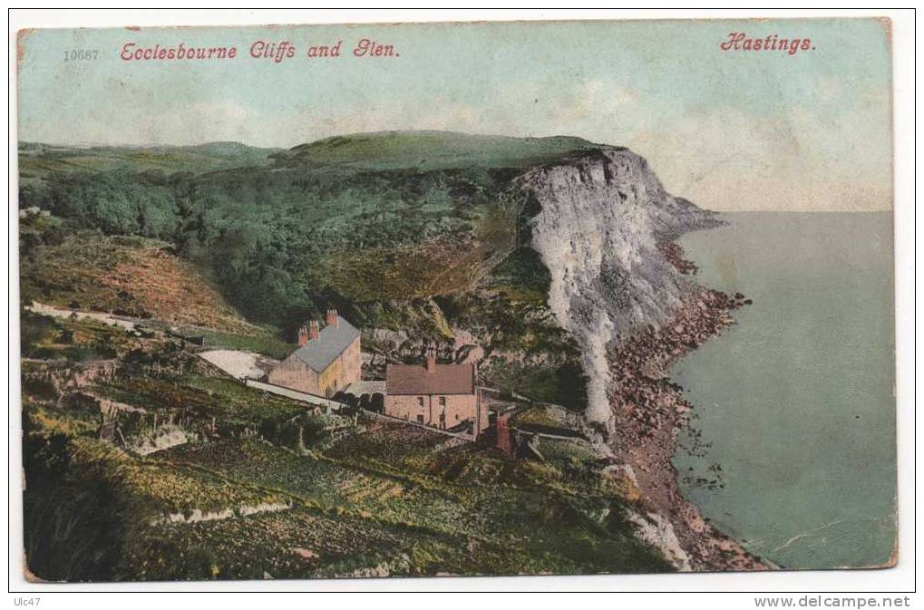 - Ecclesbourne Cliffs And Glen. - Hastings.  -  Timbre - Scan Verso - - Hastings