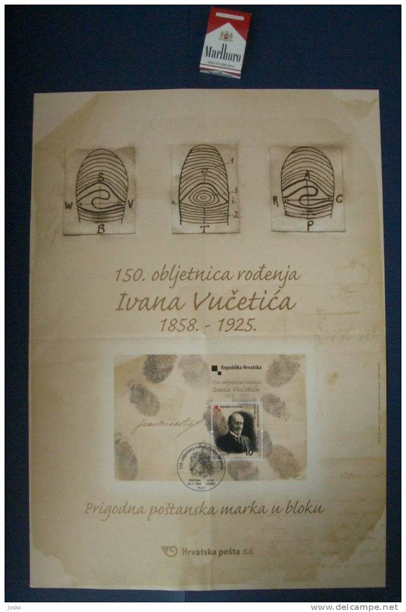 VUCETIC (Croatia Poster ) Dactylography Dactyloscopie Daktyloskopie Police Gendarmerie Policia Polizei Polizia Argentina - Politie & Rijkswacht