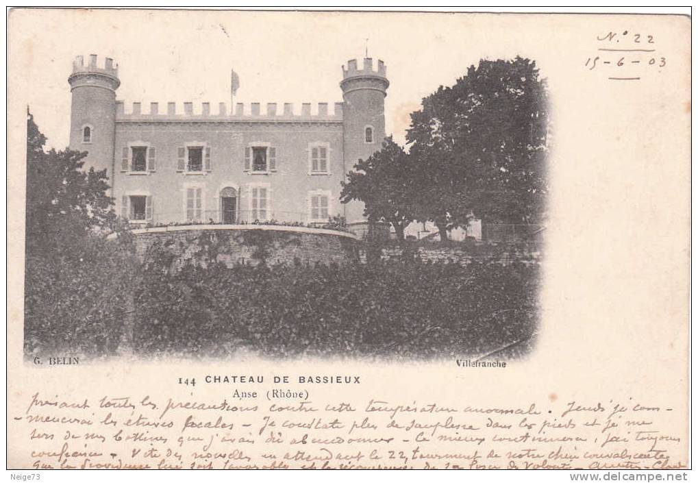 Cpa Du 69 - Anse - Château De Bassieux Vers 1900 - Anse