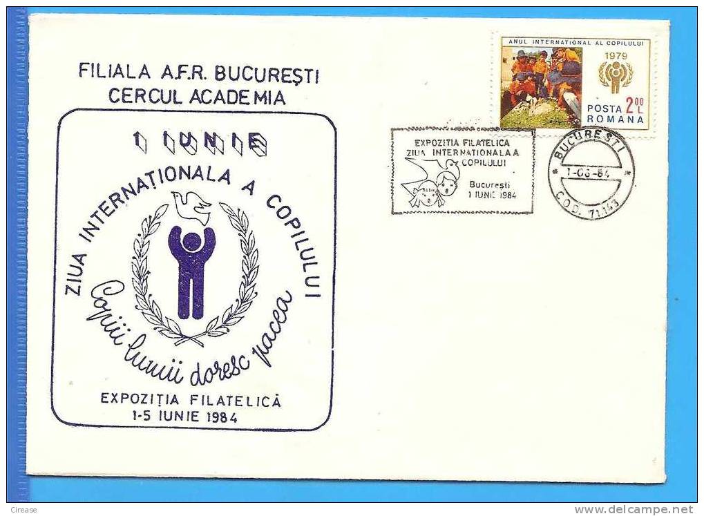 International Children's Day. Dove. ROMANIA  Cover 1984. - Pigeons & Columbiformes