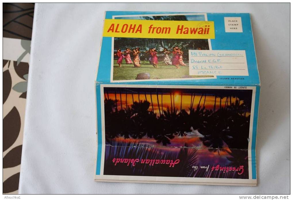 12 SUPERBES CARTES DEPLIANTES DE ALOHA FROM HAWAIIAN ISLANDS HI HAWAI OCEAN PACIFIQUE  ETATS UNIS AMERIQUE USA - Big Island Of Hawaii