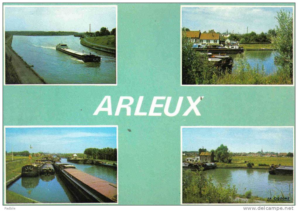 Carte Postale 59. Arleux  Les Péniches A La Station Fluviale Trés Beau Plan - Arleux