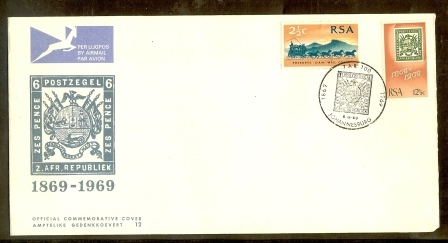 RSA 1969 FDC Nr. 12 Zuid Afrikaanse Republiek Mint Cover - FDC