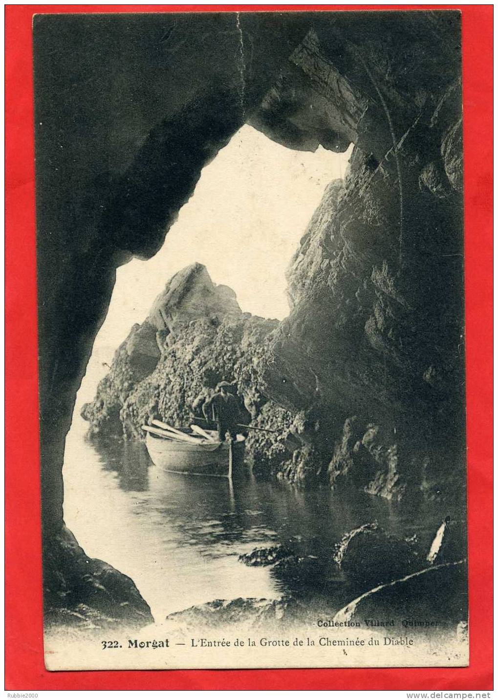 MORGAT COMMUNE DE CROZON 1910 ENTREE GROTTE DE LA CHEMINEE DU DIABLE CARTE  EN BON ETAT - Crozon