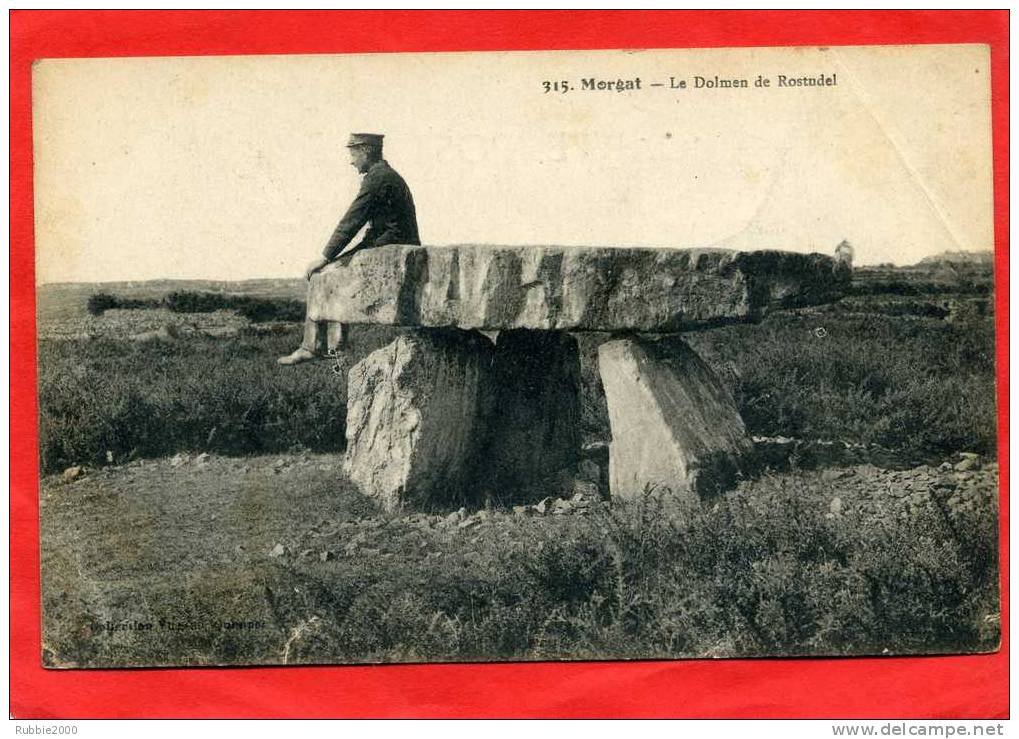 MORGAT COMMUNE DE CROZON 1920 DOLMEN DE ROSTUDEL CARTE  EN BON ETAT - Crozon