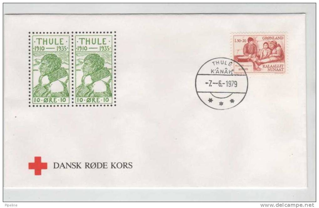 Greenland Danish RED CROSS Cover With Greenland Stamp Thule 7-6-1979 And Thule Cachet - Croix-Rouge