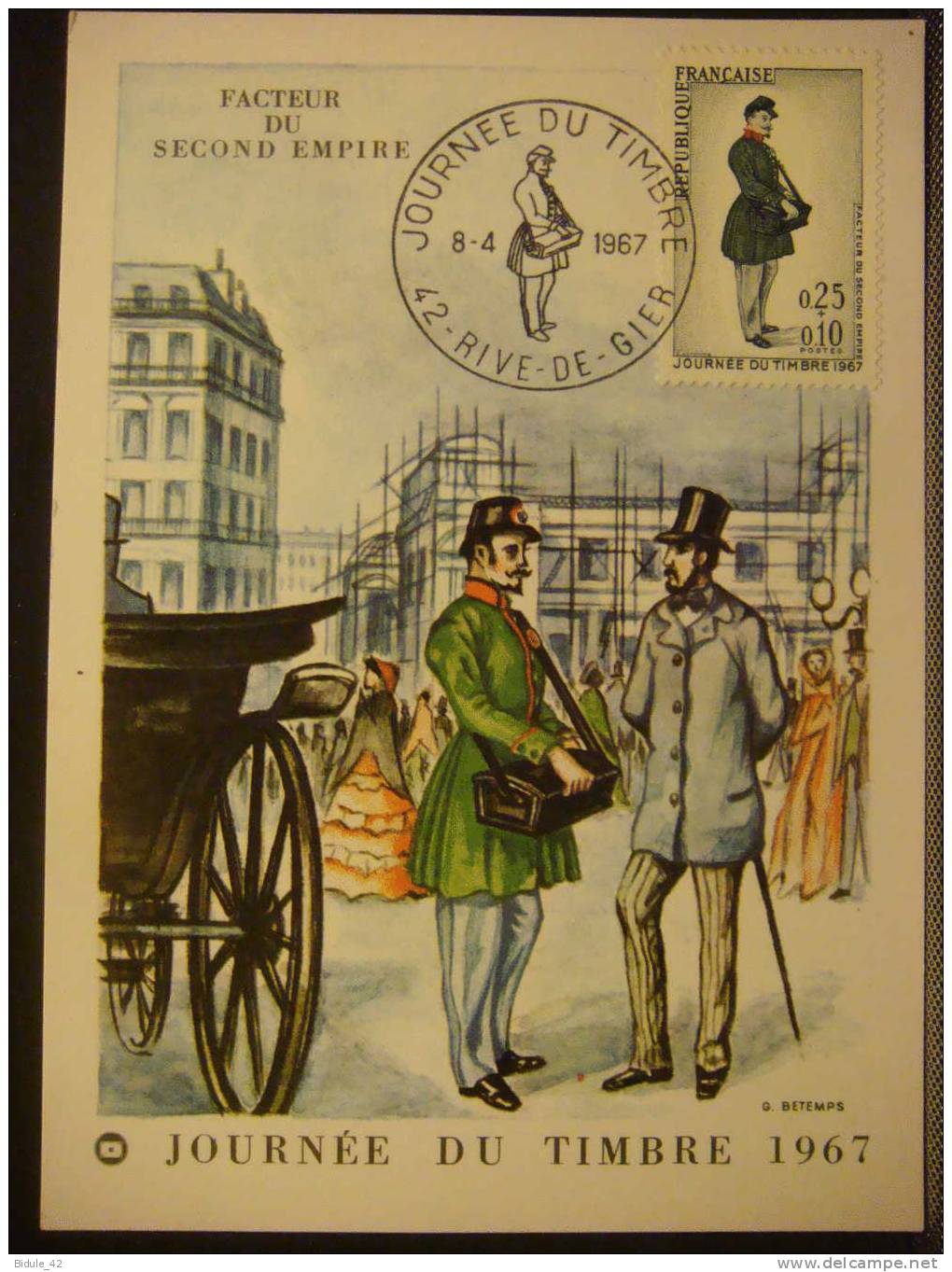 Carte Illustrée FSPF Journée Timbre 1967 RIVE De GIER (42) - Storia Postale