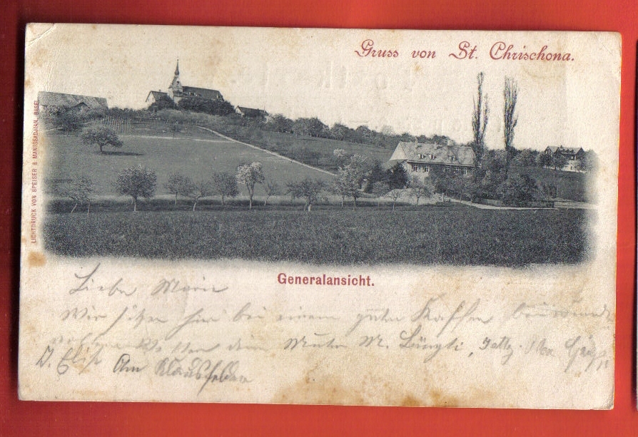 D1166 St. Chrischona Generalansicht. Cachet St. Chrischona + Riehen + Vevey 1901. Taches Visibles Sur Scan.Speiser - Riehen