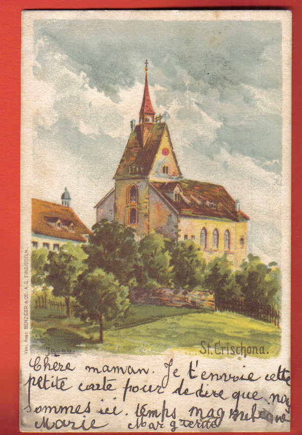 D1168 St. Chrischona, Kirche, Eglise.Cachet Riehen Et Vevey 1903.Benziger - Riehen