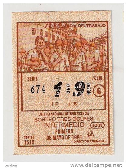 Republica De Panama - Lottory - Loteria Nacional - 1991 - Dia Del Trabajo - Lottery Tickets