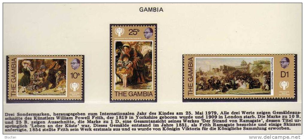 Jahr Des Kindes Kinder-Gemälde Gambia 387/9, Jersey 203/6 ** 3€ John Everett Millais Meine 1. Predigt, Prinzen Im Tower - Jersey