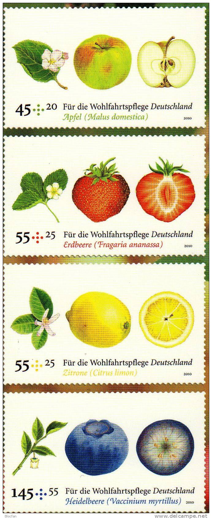 Duftende Blüten Bund Satz, MH, Selbstklebend Plus 4-Block ** 40€ Apfel, Zitrone, Erdbeere, Heidelbeere - Ernährung