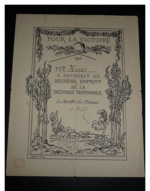 2è EMPRUNT DE LA DEFENSE NATIONALE 1916 POUR LA VICTOIRE - Industrie