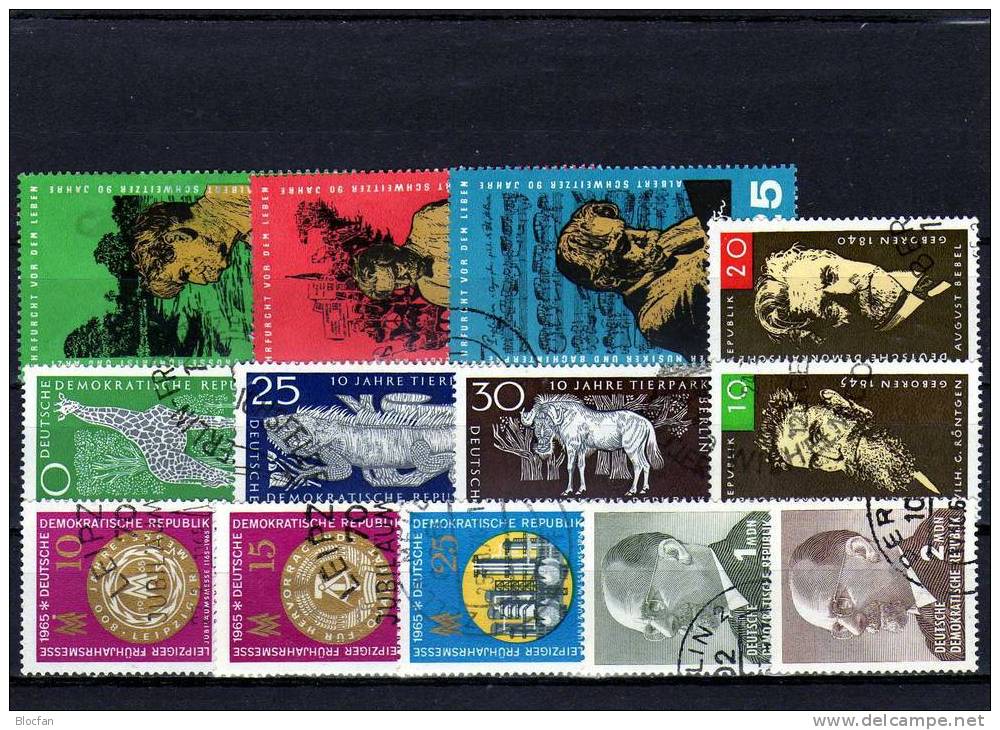 DDR 1084/6-1153 O 40€ Jahrgang 1965 Schweitzer Bis Grothewohl 30 Ausgaben Set Berühmte Persönlichkeit Boxen Tierpark UIT - Collections (en Albums)