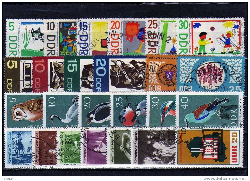 DDR O Jahrgang 1967 1245/0-1333/4 Bauwerke Bis Nußknacker 27 Ausgaben 46€ Schlösser, Biathlon, Beruf, Gemälde, Pferde - Sammlungen (im Alben)