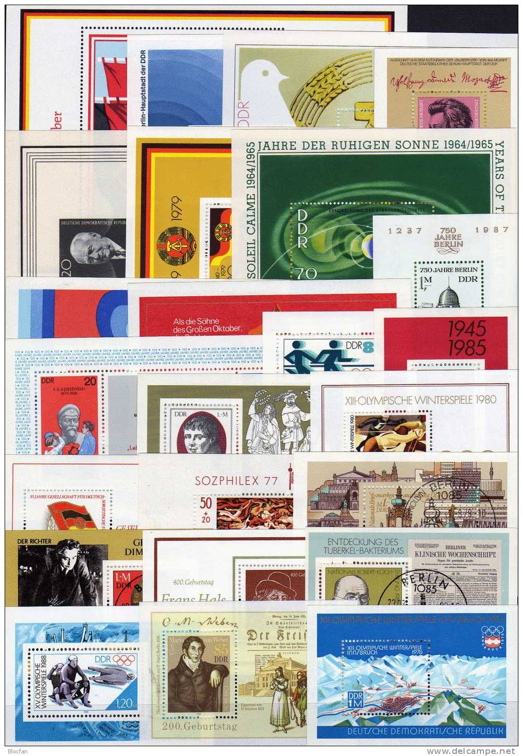 Sammlung DDR 24 Verschiedene Block ** Und O 50€ Kosmos Olympia Politik Kunst In Ost-Berlin History M/s Sheets Bf Germany - Lots & Kiloware (mixtures) - Min. 1000 Stamps