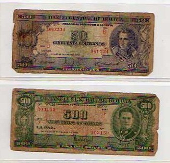 Lot 2 Billets De Bolivie - Bolivie