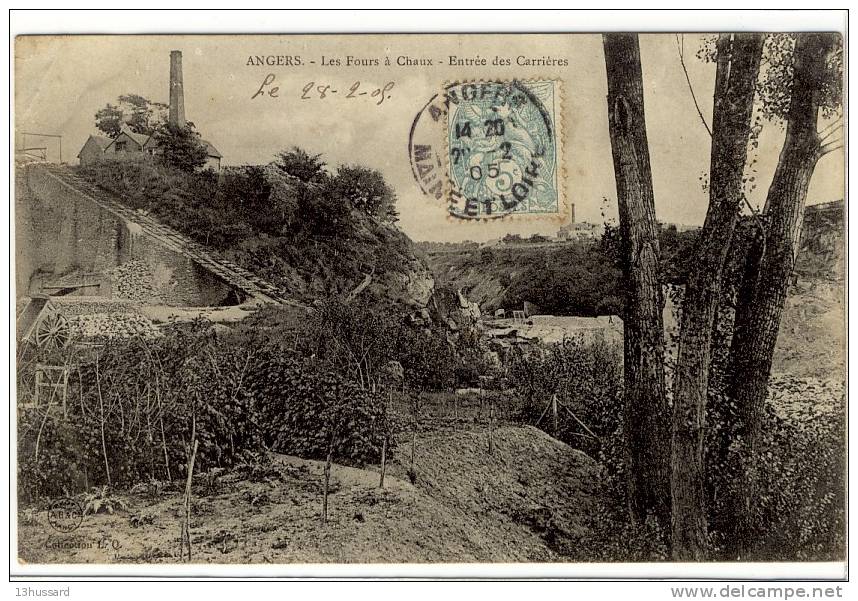 Carte Postale Ancienne Angers - Les Fours à Chaux. Entrée Des Carrières - Industries - Angers