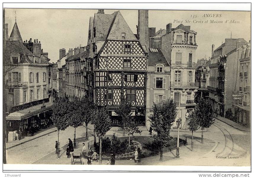 Carte Postale Ancienne Angers - Place Sainte Croix Et Maison D'Adam - Angers