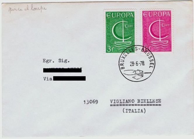 1966  Busta Affrancata Con Emissione Europa N° 1389/1390 - 1966