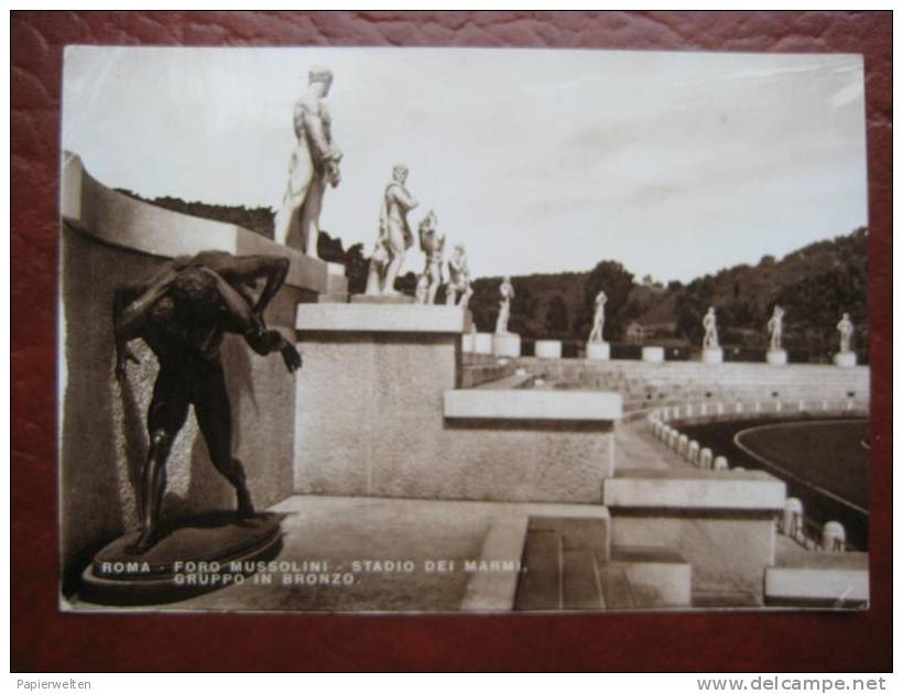 Roma - Foro Mussolini - Stadio Dei Marmi: Gruppo In Bronzo - Stadien & Sportanlagen