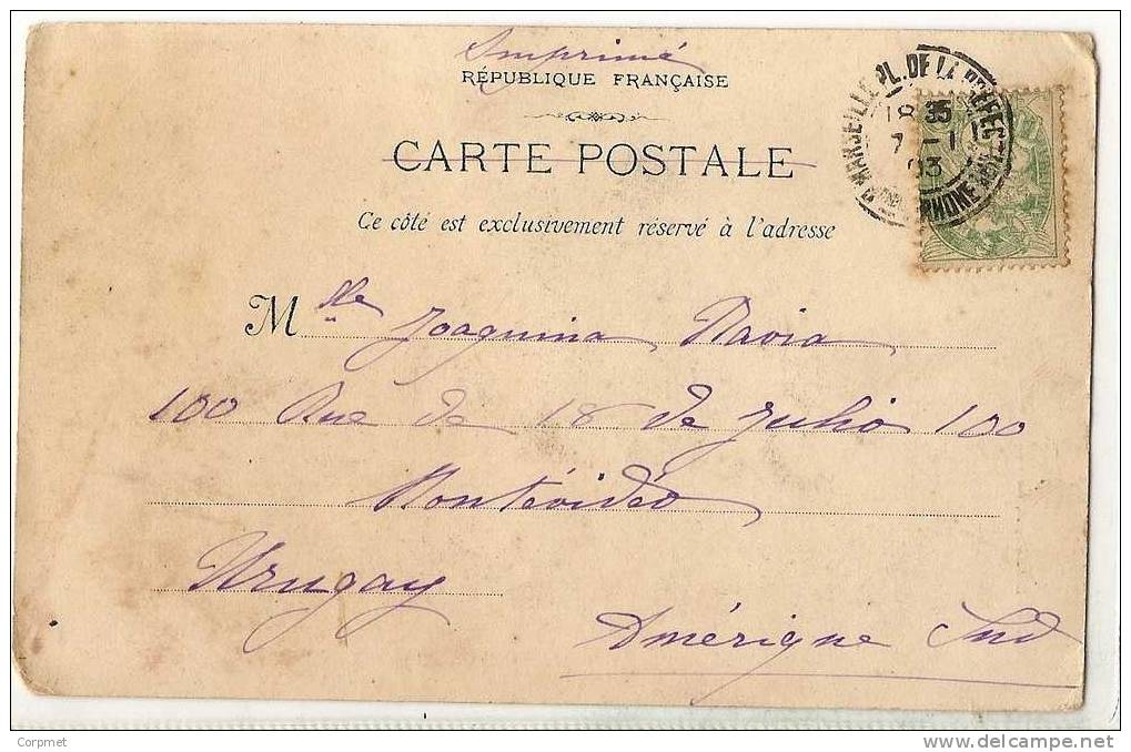 FRANCE - Type Blanc - 1903 CPA From MARSEILLE  To MONTEVIDEO - 1900-29 Blanc