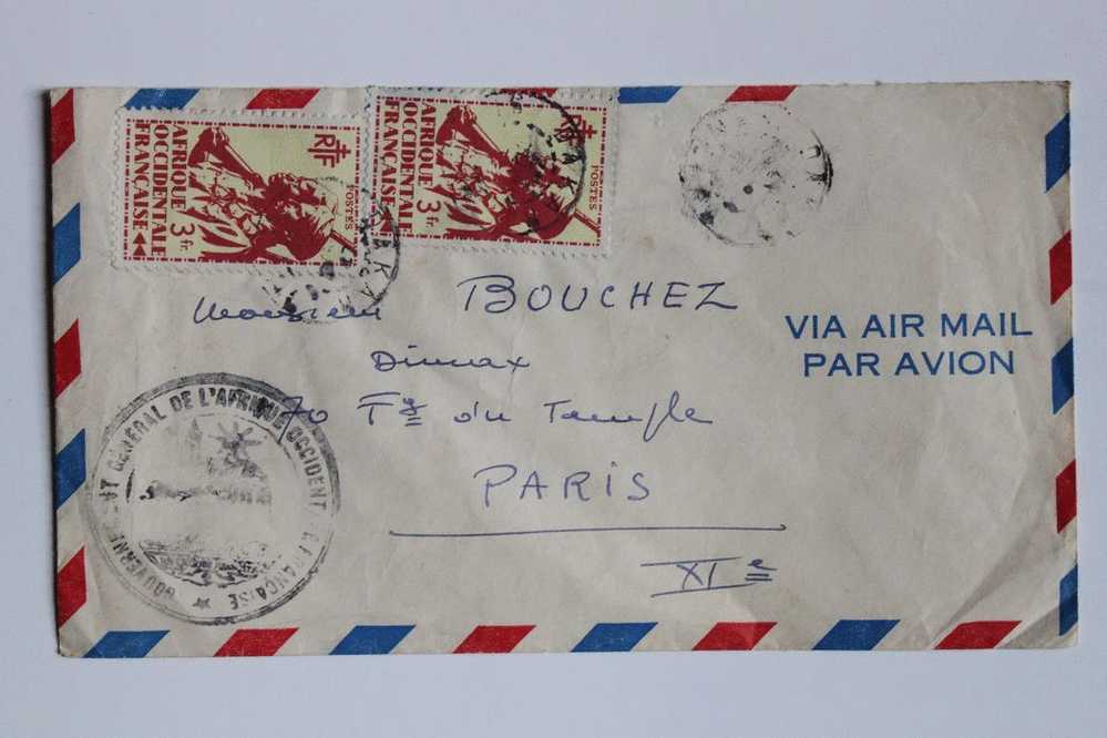 Lettre D'Afrique Occidentale Française à PARIS  3f - Covers & Documents