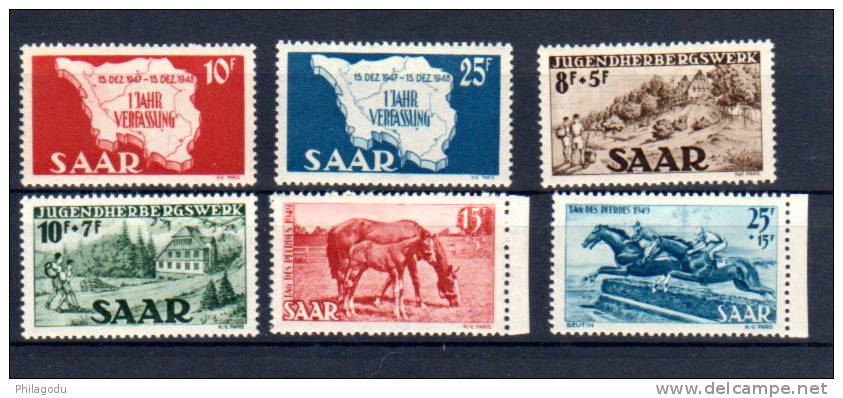 1948  Constitution, Auberges De Jeunesse,  Cheval, 248 / 251-253 / 254 **, Cote 66 €, - Unused Stamps