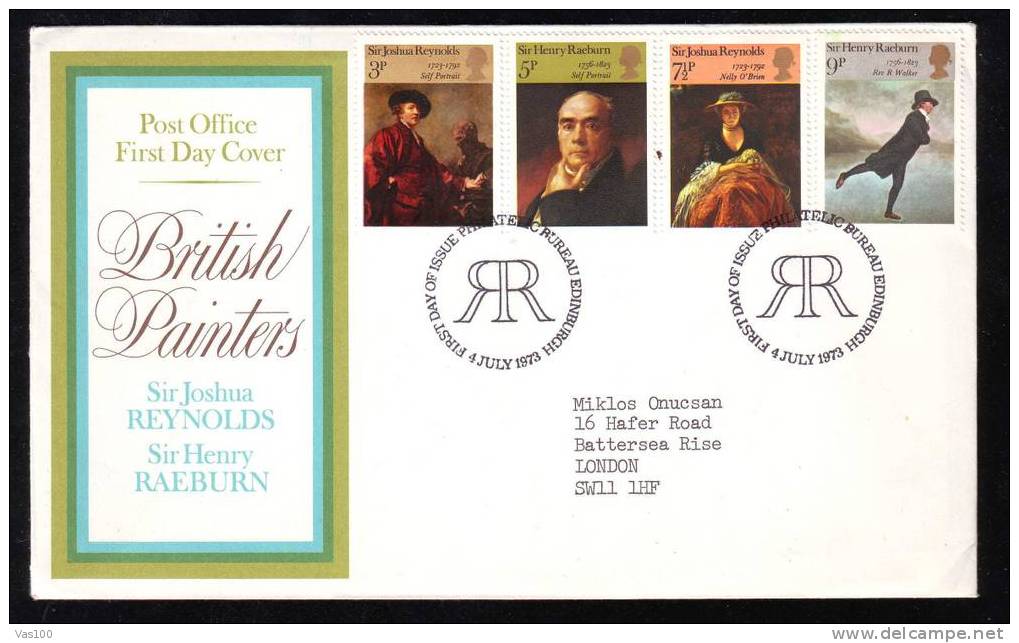 FDC 1973 BRITISH PAINTERS , 1 COVER - 1971-1980 Decimal Issues