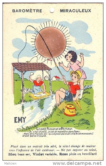 THEMES- Ref  C678- Barometre Miraculeux - Enfants - Lavoir Laveuse -peche A La Ligne - Carte Bon Etat - - Mechanical