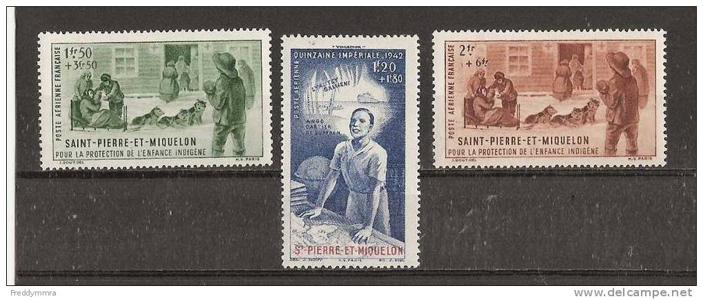 Saint-Pierre-et-Miquelon:   PA 1/ 3 * - Unused Stamps