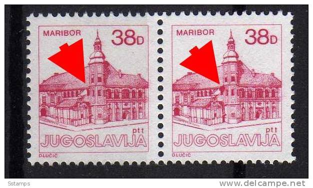 U-84  JUGOSLAVIA SLOVENIA MARIBOR TURISMO  DEFINITIVE   ERROR PRINTING TYPICAL  NEVER HINGED PERF- 13 1-4 --12 1-2 - Non Dentelés, épreuves & Variétés