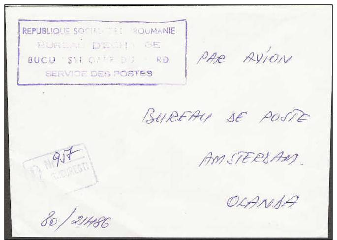 ROMANIA CORRESPONDANCE POSTALE  Lettre Recommandée De Bururesti Gare DuNord Vers Les Pays-Bas  - Interesting ! - Marcophilie